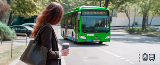 Bus bei der Anfahrt
